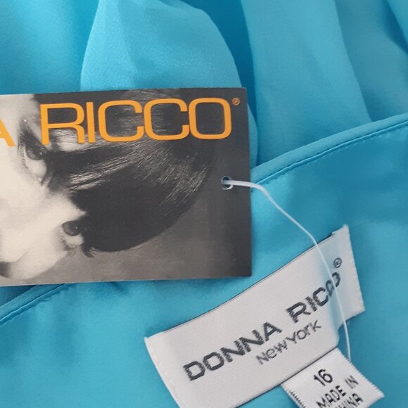 Donna Ricco Y2K VTG Silk Chiffon Maxi Halter Dress Flowy Fairy Romantic Size 16 - Picture 14 of 16